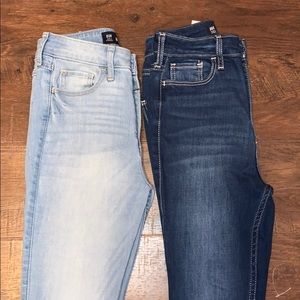 2 skinny high-waisted jeans size 00